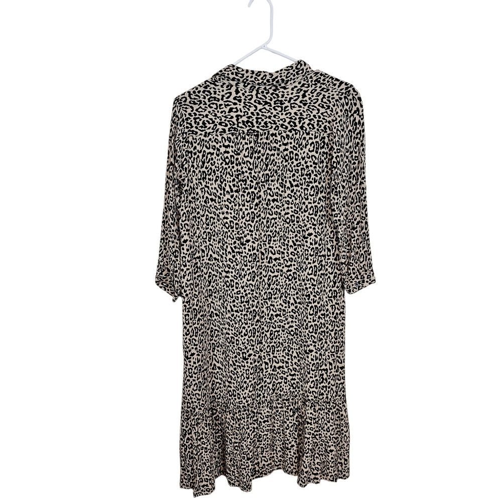 Sonnet James Midi Leppard Print Midi Play Dress Tiered Bottom - Picture 2 of 11
